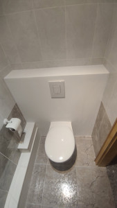 Photo de galerie - Wc suspendu fini placot peinture enduit 