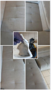 Photo de galerie - ✅ .Nettoyage complet par injection/extraction. Idéal pour supprimer les taches tenaces et désinfecter vos tissus. Je me déplace chez vous avec tout le matériel nécessaire. Efficacité prouvée (voir photos) !