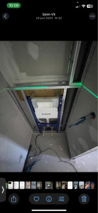 Photo de galerie - Pose de geberit + coffrage en placo 