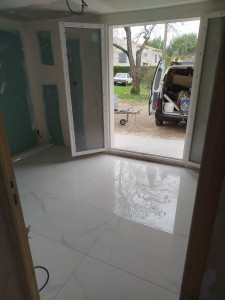 Photo de galerie - Pose de carrelage plus placoplâtre 