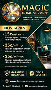 Photo de galerie - Besoin d'un peintre professionnel ne livrant que de la qualité à bon prix? 

Nous sommes polyvalent et intervenons en Eure-et-Loir ainsi que dans tous les départements voisins.

Magic Home, à votre service☺️