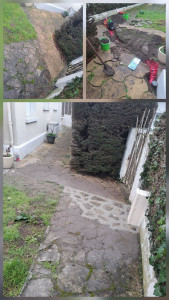 Photo de galerie - Réfection allée en dalle après tranchée 