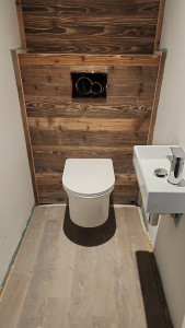 Photo de galerie - Toilette suspendu avec lavabo 