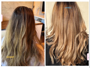 Photo de galerie - Coupe ombré patine brushing 