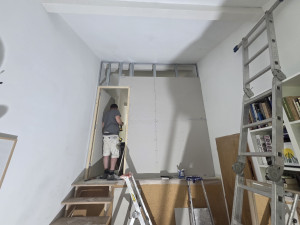 Photo de galerie - Création d'une cloison en ba13 avec isolation phonique 