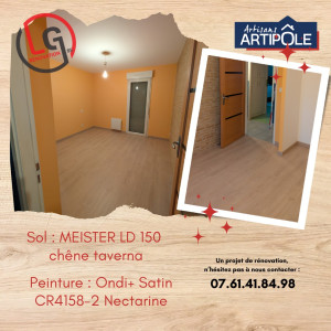 Photo de galerie - Remplacement d'un sol avec mise en peinture des murs. 