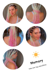 Photo de galerie - Knotless braids avec deux mèches de couleurs différentes 