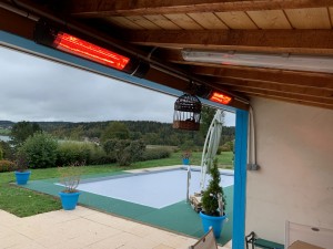 Photo de galerie - Pose de chauffage extérieur radiant, tirage de câble et installation de disjoncteur spécifique à l’installation 