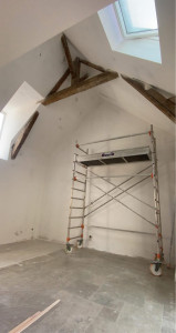 Photo de galerie - Pose des bandes et application d’un enduit total 