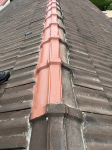 Photo de galerie - Revêtement coloré toiture restaure l’étanchéité et donne L’apparence d’une tuiles neuf 