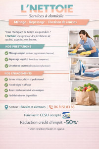 Photo de galerie - Ménage, repassage, livraison de courses 