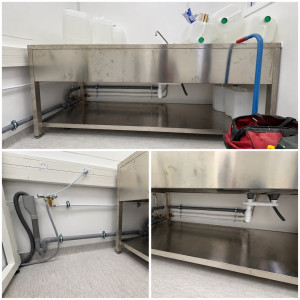 Photo de galerie - Creation réseau alimentation et évac. évier et lave linge 