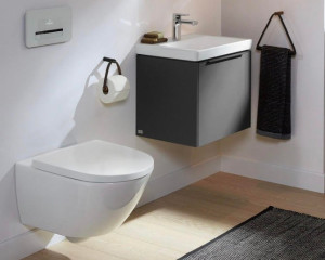Photo de galerie - Salle de bain -WC suspendu et  meuble  lave  main 
