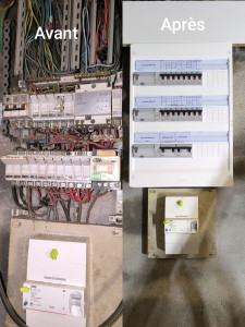 Photo de galerie - Remplacement de tableau électrique en triphasé avec neutre commun 