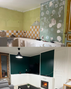 Photo de galerie - Pose placo plus baguette d'angle peinture 