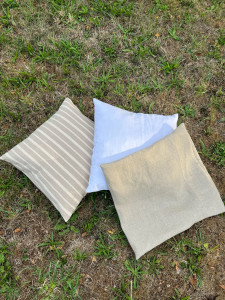 Photo de galerie - Confection de coussin et taie pour assise fauteuil 