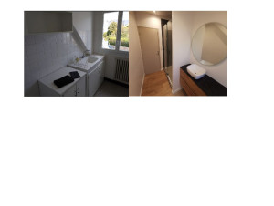 Photo de galerie - Création d'une salle de bain à la place d'une ancienne cuisine.