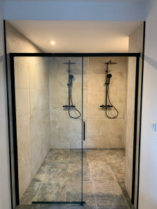 Photo de galerie - Création d’une douche double à l’italienne 