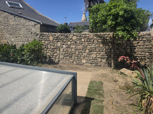 Photo de galerie - Creation d'un mur de cloture en pierre 