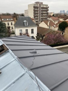 Photo de galerie - Rénovation de toiture en zinc avec une résine d’étanchéité
