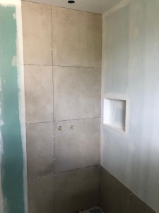 Photo de galerie - Pose de carrelage 60/60 salle de bain 