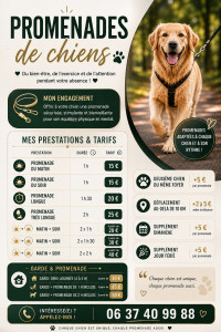 Photo de galerie - Informations et tarification pour promenade de vos animaux de compagnie.