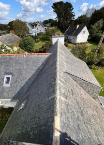 Photo de galerie - Avant dépose de faîtage et préparation du support