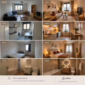 Photo de galerie - Avant et après d’un appartement Airbnb 