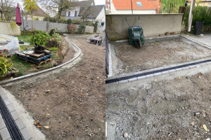 Photo de galerie - Pose de fil pavé , préparation avant l’enrobé 