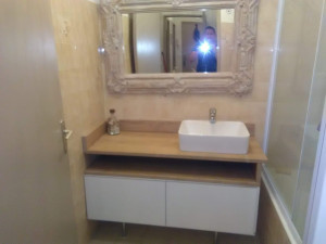 Photo de galerie - Création du meuble pose du vasque et plomberie 