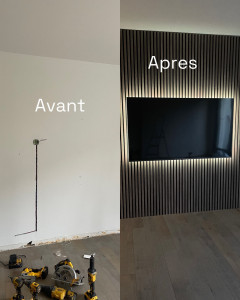 Photo de galerie - Pose des panneaux décoratifs