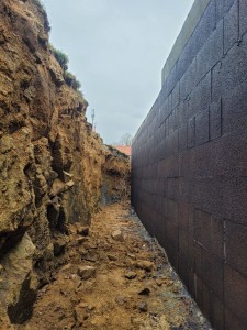 Photo de galerie - Imperméabilisation d’un mur souterrain avec la Fondation Sika.