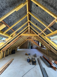 Photo de galerie - Chevronnage rampants ( Isolation biosourcé) 