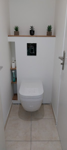 Photo de galerie - Pose d'un WC suspendu et création des niches
