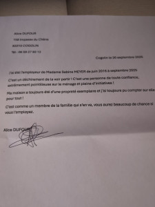 Photo de galerie - Et une deuxième lettre de recommandation 