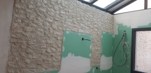 Photo de galerie - Mur sur des Placo intérieur de cuisine