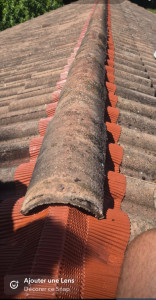 Photo de galerie - Rénovation de faîtage création d’un faîtage à sec Mise en place d’un closoir Ventilé 