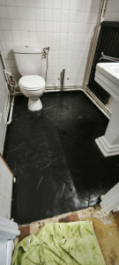 Photo de galerie - Pose de carrelage hexagonal avec joint noir