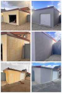 Photo de galerie - Ravalement façade crépi haute qualité couleur gris 