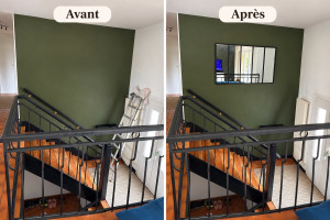 Photo de galerie - Mise en place de ce jolie miroir de 140cm/90cm