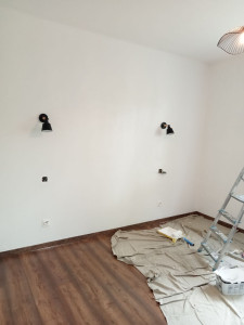 Photo de galerie - Plafond plus mur en peinture et pose de parquet flottant 