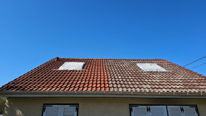 Photo de galerie - Traitement hydrofuge et résine coloré 