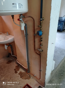 Photo de galerie - Pose d'un chauffe eau de 
 50L+ 1lavabo.