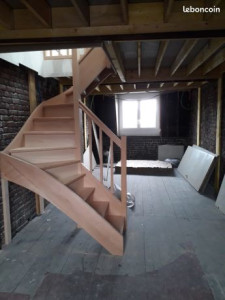 Photo de galerie - Pose d’escalier  avec création mezzanine 