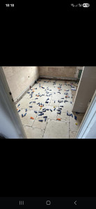 Photo de galerie - Pose de carrelage au sol ainsi qu'au mur