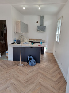 Photo de galerie - Pose sol pvc baton rompu 