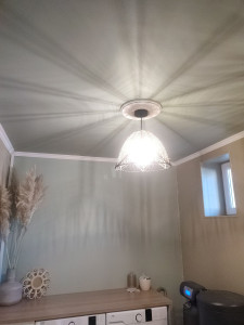 Photo de galerie - Mise en peinture, sous couche, peinture de finition, collages des moulures, disposition de luminaires 