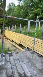 Photo de galerie - Préparation muret en bois pour une finition en zinc