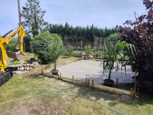 Photo de galerie - Creation de dalle pour chalet exterieur