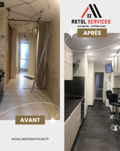 Photo de galerie - Avant / Après rénovation de cuisine 